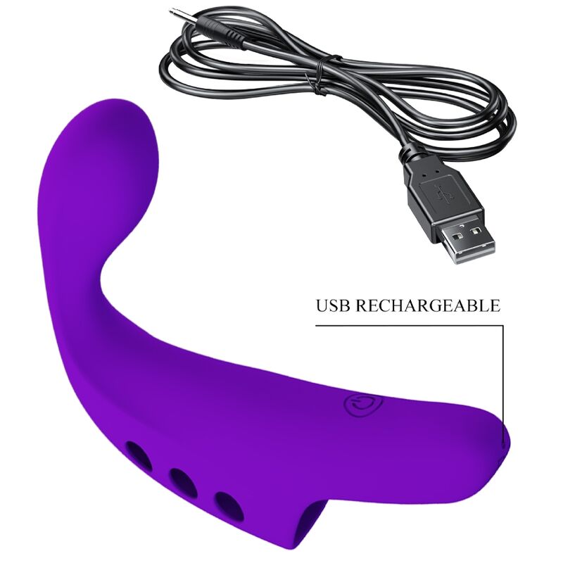 PRETTY LOVE - VIBRADOR DE DEDO RECARREGVEL GORGON ROXO - Sexshoptuga  Sexshoptuga 