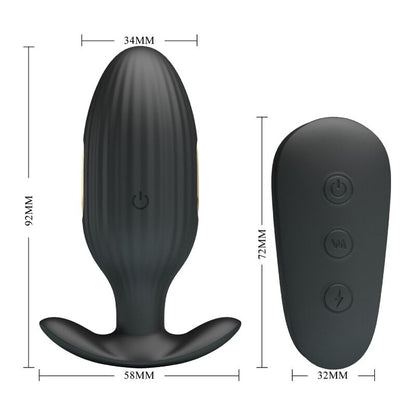 PRETTY LOVE - VIBRADOR RECARREGVEL ANAL KELLY PLUG PRETO - Sexshoptuga 