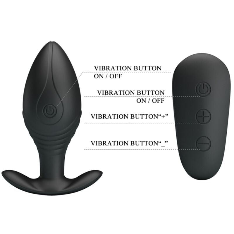 PRETTY LOVE - VIBRADOR RECARREGVEL REGINA ANAL PLUG PRETO - Sexshoptuga  Sexshoptuga 