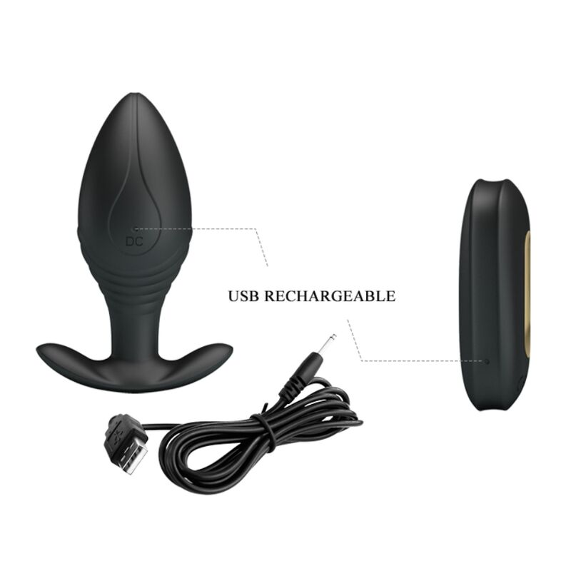 PRETTY LOVE - VIBRADOR RECARREGVEL REGINA ANAL PLUG PRETO - Sexshoptuga  Sexshoptuga 