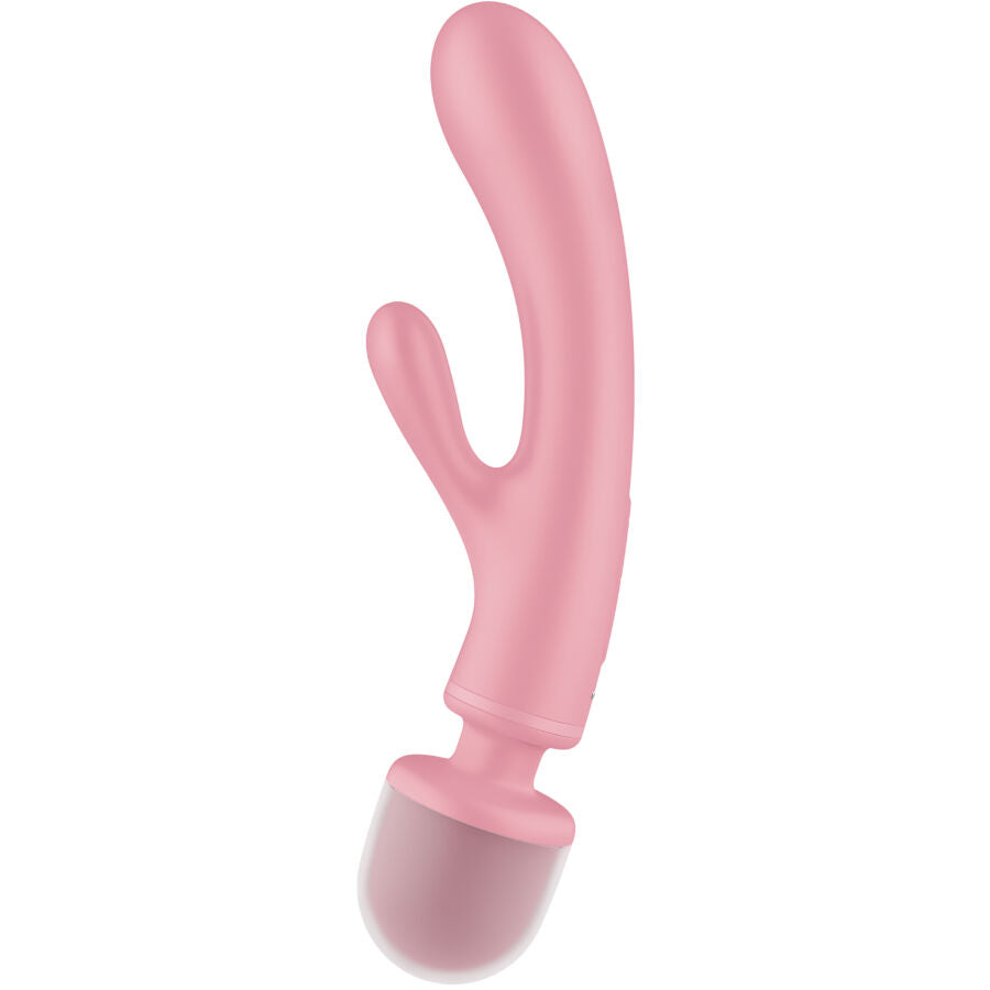 SATISFYER - TRIPLE LOVER RABBIT VIBRADOR MASSAGER ROSA - Sexshoptuga  Sexshoptuga 