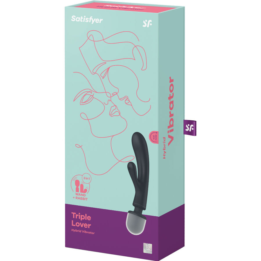 SATISFYER - TRIPLE LOVER RABBIT VIBRADOR MASSAGER ROSA - Sexshoptuga  Sexshoptuga 