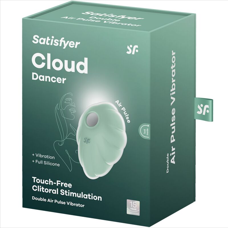 SATISFYER - VIBRADOR DE PULSO DE AR VERDE CLOUD DANCER - Sexshoptuga 