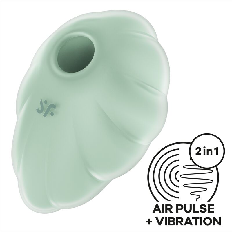 SATISFYER - VIBRADOR DE PULSO DE AR VERDE CLOUD DANCER - Sexshoptuga 