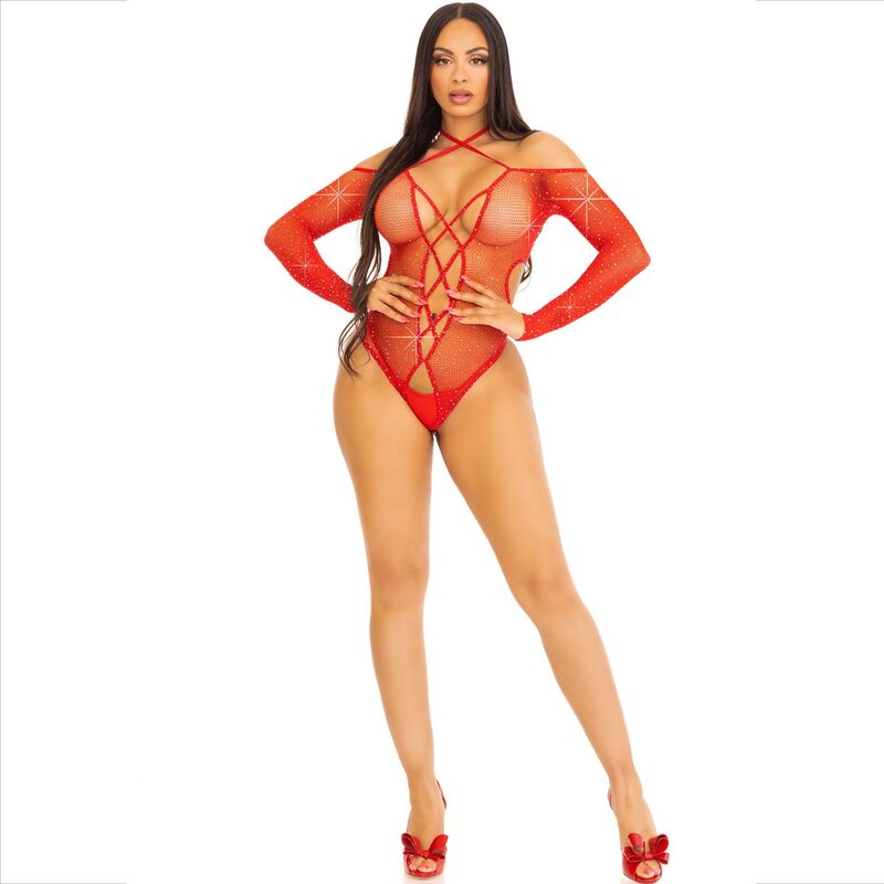 LEG AVENUE - BODY CROTHLESS COM VERMELHO BRILHANTE - Sexshoptuga  Sexshoptuga 