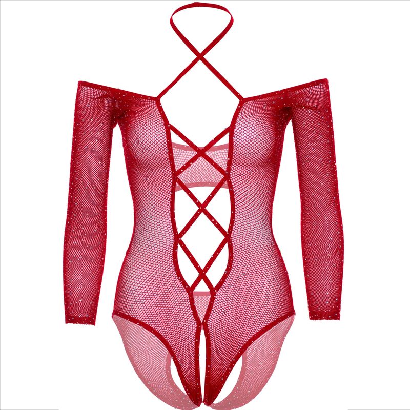 LEG AVENUE - BODY CROTHLESS COM VERMELHO BRILHANTE - Sexshoptuga  Sexshoptuga 