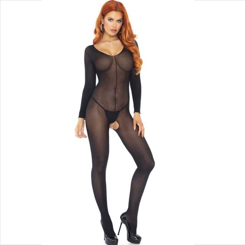 LEG AVENUE - BODYSTOCKING MANGA COMPRIDA PRETO - Sexshoptuga  Sexshoptuga 