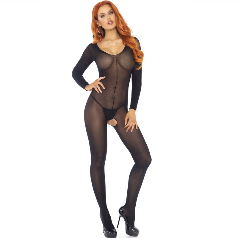 LEG AVENUE - BODYSTOCKING MANGA COMPRIDA PRETO - Sexshoptuga  Sexshoptuga 