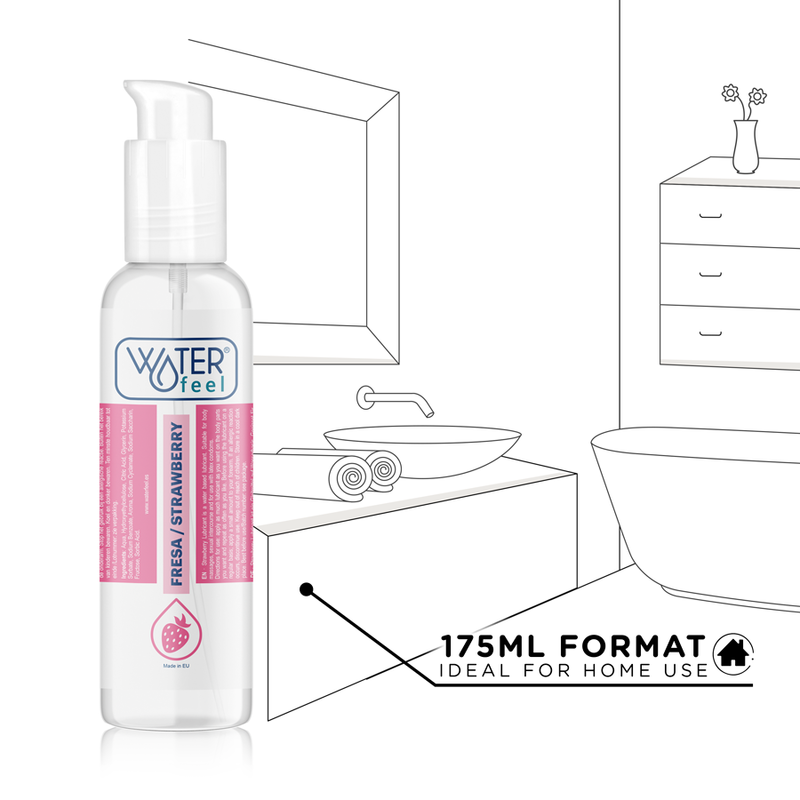 WATERFEEL - LUBRIFICANTE À BASE DE ÁGUA DE MORANGO 175 ML - Sexshoptuga  Sexshoptuga 