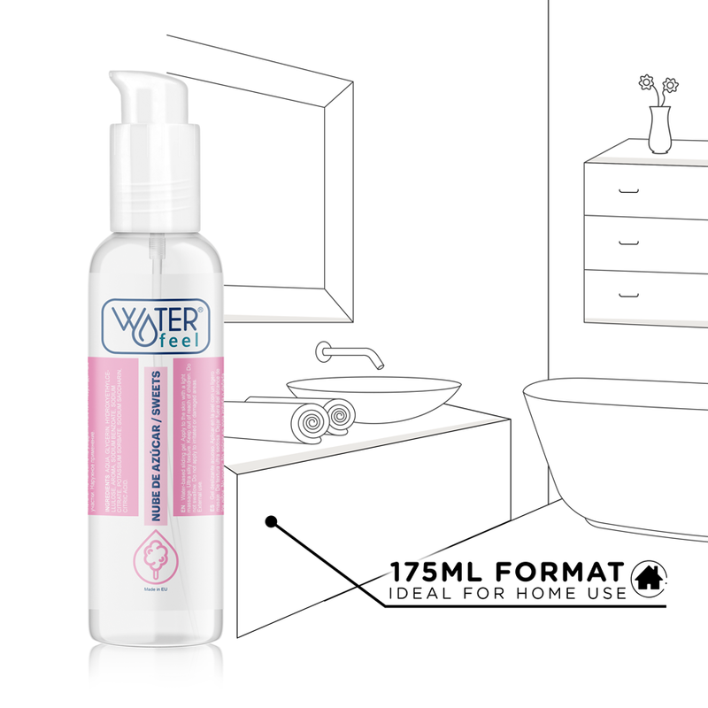 WATERFEEL - LUBRIFICANTE NUVEM DE AÇÚCAR 175 ML - Sexshoptuga 