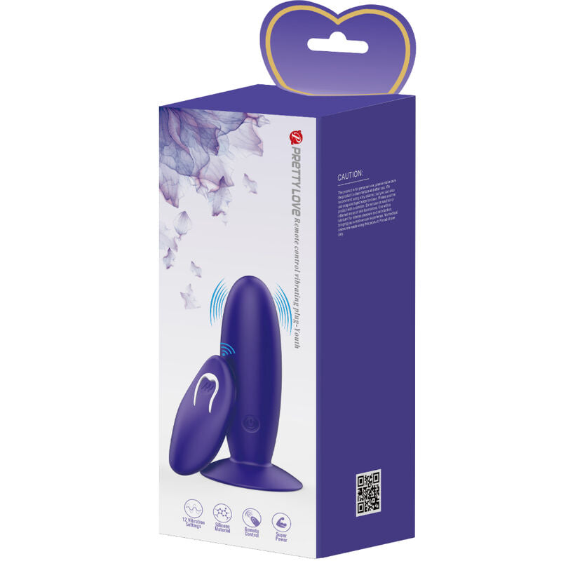 PRETTY LOVE - JUVENTUDE PLUG VIBRADOR ANAL CONTROLE REMOTO VIOLETA - Sexshoptuga  Sexshoptuga 