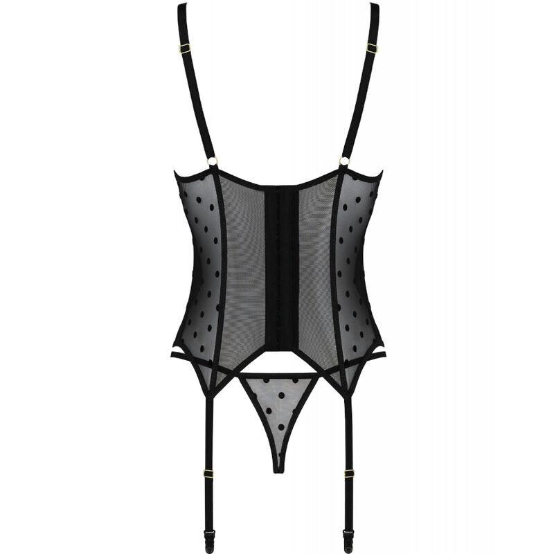 PASSION - MARINA CORSET & TANGA PRETA S/M - Sexshoptuga 