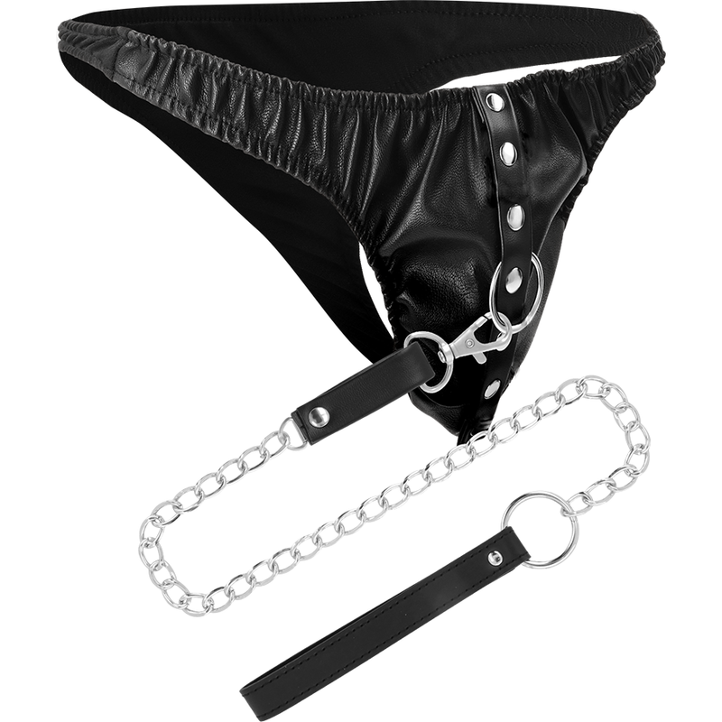 DARKNESS - TANGA DE SUBMISSÃO COM CORRENTE DE METAL - Sexshoptuga  Sexshoptuga 