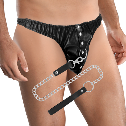 DARKNESS - TANGA DE SUBMISSÃO COM CORRENTE DE METAL - Sexshoptuga 