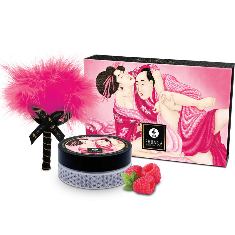 SHUNGA - KIT DE PÓ DE MASSAGEM COMESTÍVEL FRAMBOESA - Sexshoptuga  Sexshoptuga 