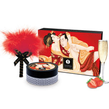 SHUNGA - KIT DE PÓ DE MASSAGEM COMESTÍVEL DE MORANGO - Sexshoptuga 