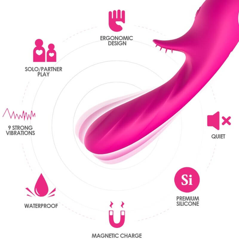 ARMONY - VIBRADOR ROMANCE COM ESTIMULADOR FÚCSIA Sexshoptuga 