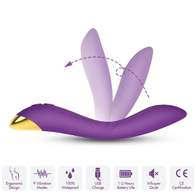 ARMONY - FLAMINGO VIBRADOR MULTIPOSIÇÃO ROXO - Sexshoptuga 