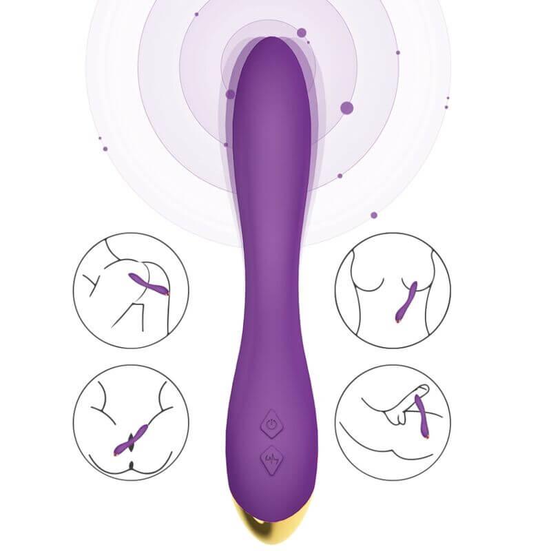 ARMONY - FLAMINGO VIBRADOR MULTIPOSIÇÃO ROXO - Sexshoptuga 