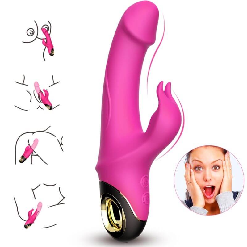 ARMONY - RABBIT DILDO VIBRATOR METER ROTATOR FUCHSIA