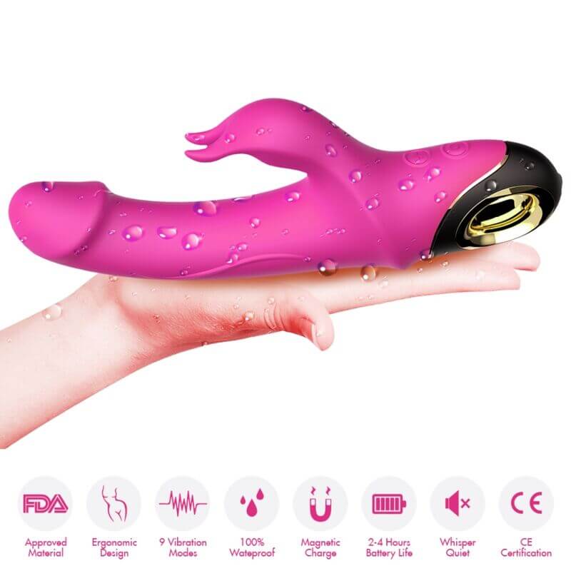 ARMONY - RABBIT DILDO VIBRATOR METER ROTATOR FUCHSIA