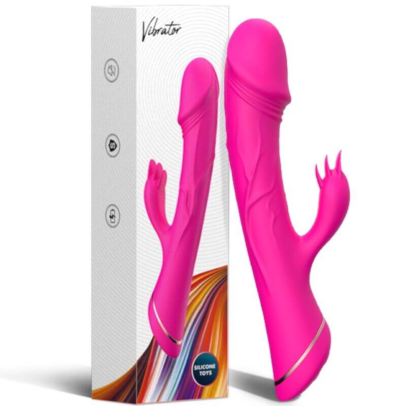 ARMONY - DILDO VIBRADOR COELHO SILICONE FÚCSIA Sexshoptuga 