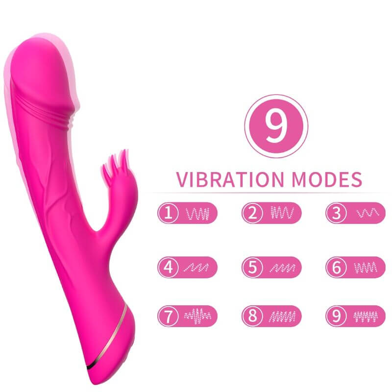 ARMONY - DILDO VIBRADOR COELHO SILICONE FÚCSIA Sexshoptuga 