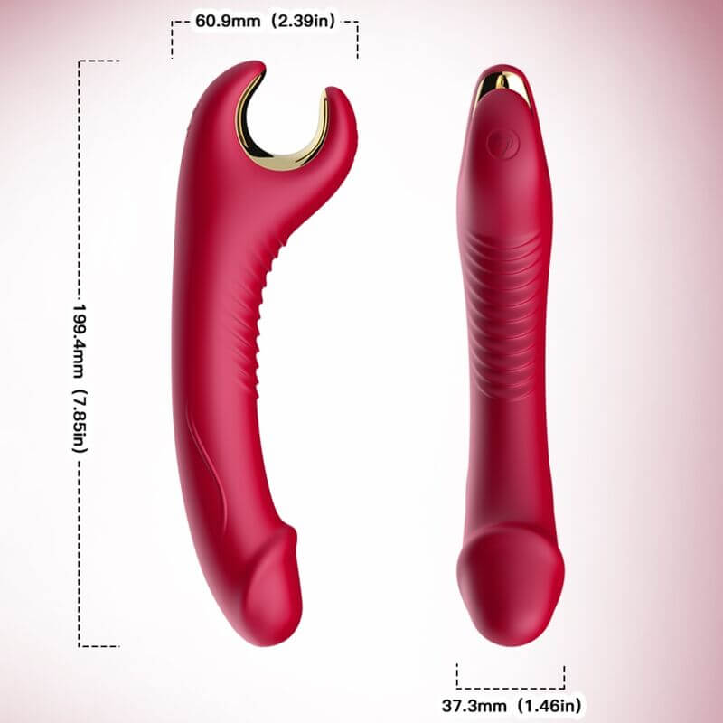 ARMONY - PRINCE DILDO VIBRADOR E ROTATOR VERMELHO Sexshoptuga 