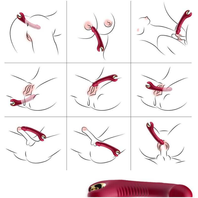 ARMONY - PRINCE DILDO VIBRADOR E ROTATOR VERMELHO Sexshoptuga 