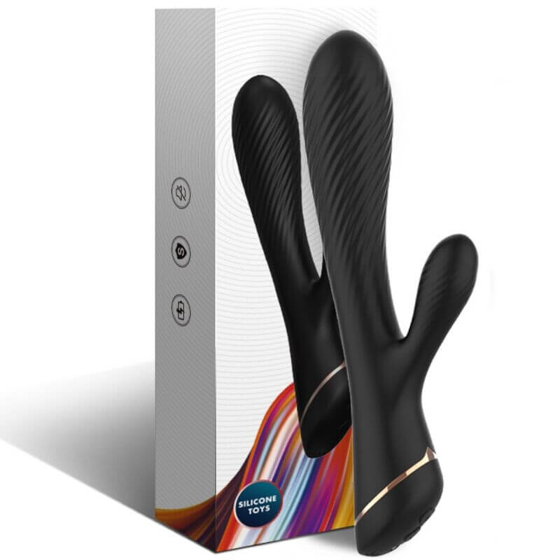 ARMONY - BLACK SILICONE RABBIT VIBRATOR