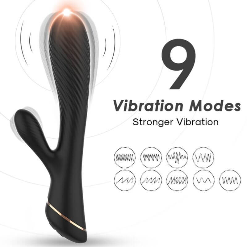 ARMONY - BLACK SILICONE RABBIT VIBRATOR