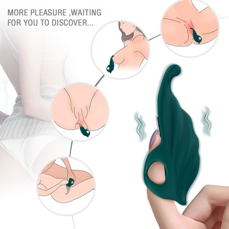 ARMONY - ESTIMULADOR DE DEDO E VIBRADOR VERDE - Sexshoptuga 