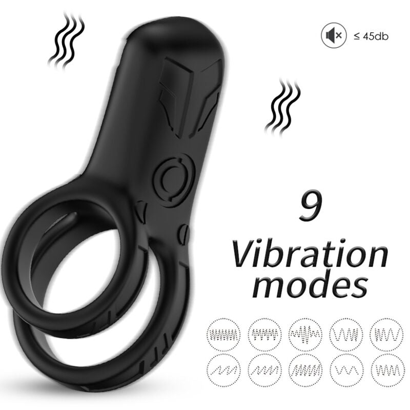 ARMONY - VIBRADOR DE ANEL DUPLO PRETO Sexshoptuga 