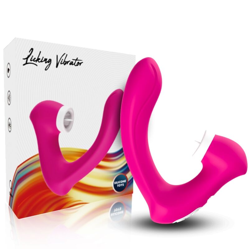 ARMONY - SECRETKISS LICKING CLITÓRIS VIBRATÓRIO E VIBRADOR CURVO FÚCSIA Sexshoptuga 