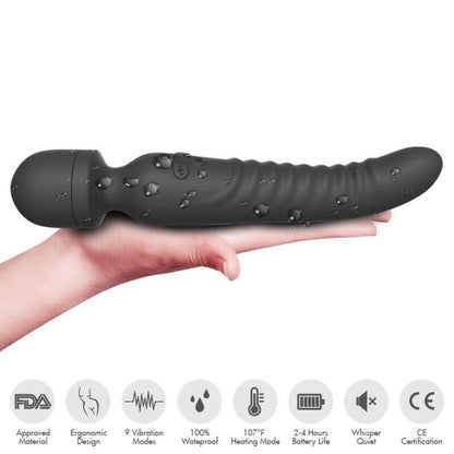 ARMONY - MASSAGER MISSION E VIBRADOR EFEITO DE CALOR PRETO - Sexshoptuga 