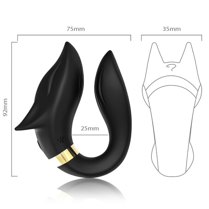 ARMONY - VIBRADOR FOX PARA CASAIS CONTROLE REMOTO PRETO Sexshoptuga 