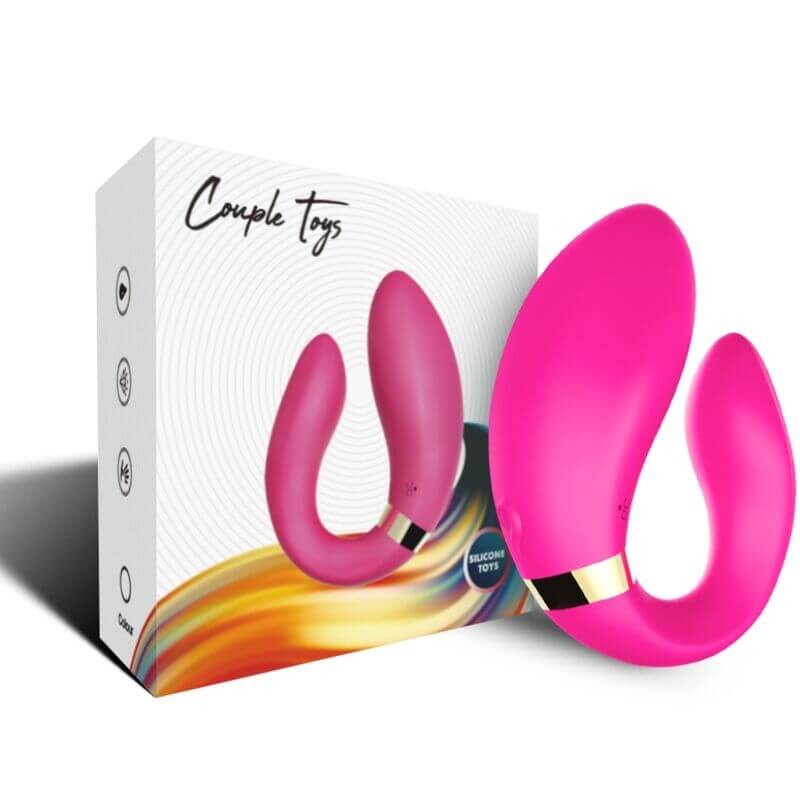 ARMONY - VIBRADOR CRESCENTE PARA CASAIS CONTROLE REMOTO FÚCSIA Sexshoptuga 