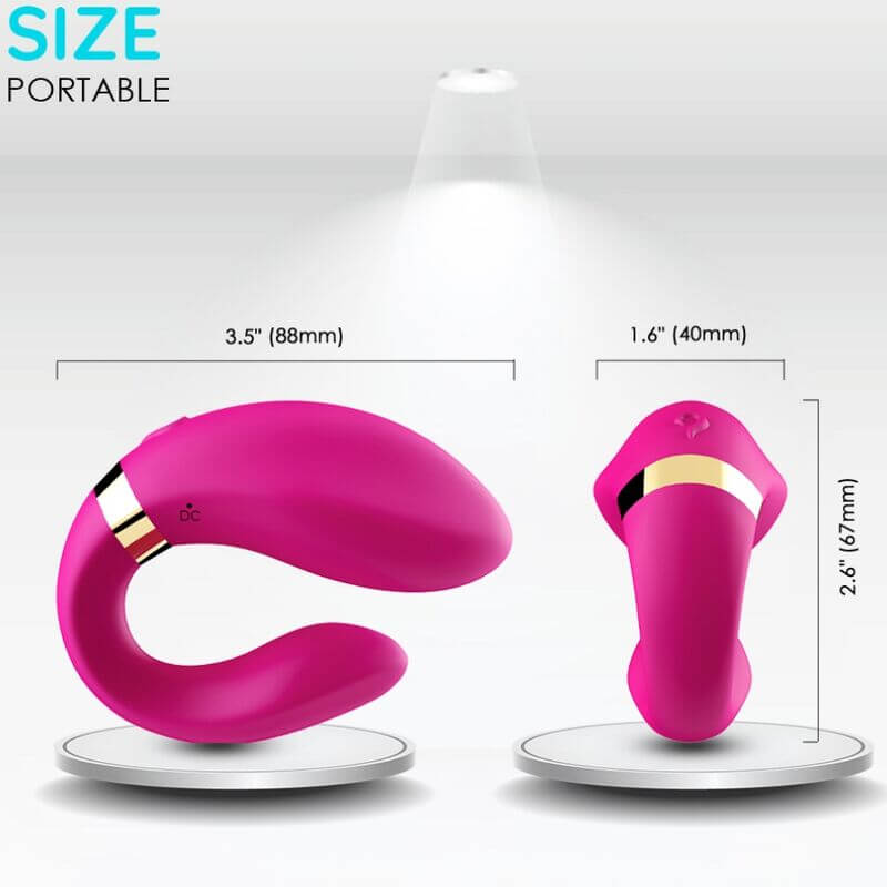 ARMONY - VIBRADOR CRESCENTE PARA CASAIS CONTROLE REMOTO FÚCSIA Sexshoptuga 