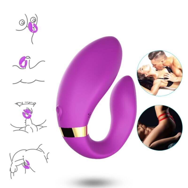 ARMONY - VIBRADOR CRESCENTE PARA CASAIS COM CONTROLE REMOTO ROXO Sexshoptuga 