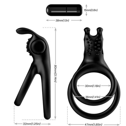 ARMONY - BLACK RABBIT DOUBLE VIBRATING RING FOR COUPLES