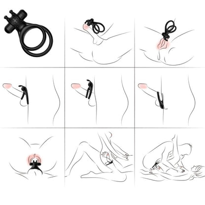 ARMONY - BLACK RABBIT DOUBLE VIBRATING RING FOR COUPLES