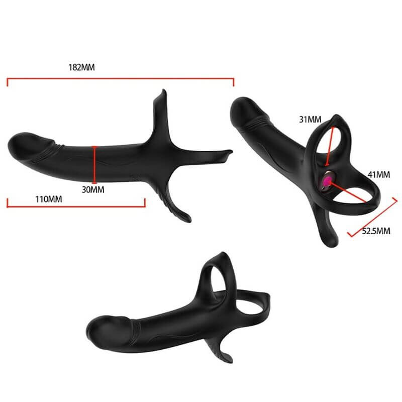 ARMONY - DILDO WITH RING AND REMOTE CONTROL VIBRATOR BLACK Sexshoptuga 