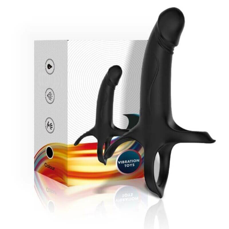 ARMONY - DILDO WITH RING AND REMOTE CONTROL VIBRATOR BLACK Sexshoptuga 