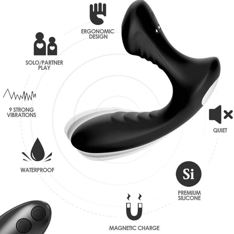 ARMONY - STORM VIBRADOR ANAL PRÓSTATA E PLUG CONTROLE REMOTO PRETO Sexshoptuga 