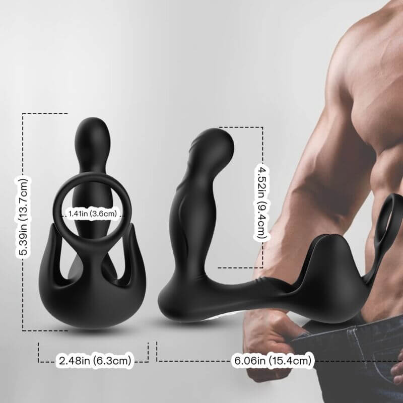 ARMONY - ANAL SURROUND VIBRATOR AND TESTICLE STIMULATOR AND REMOTE CONTROL RING BLACK Sexshoptuga 