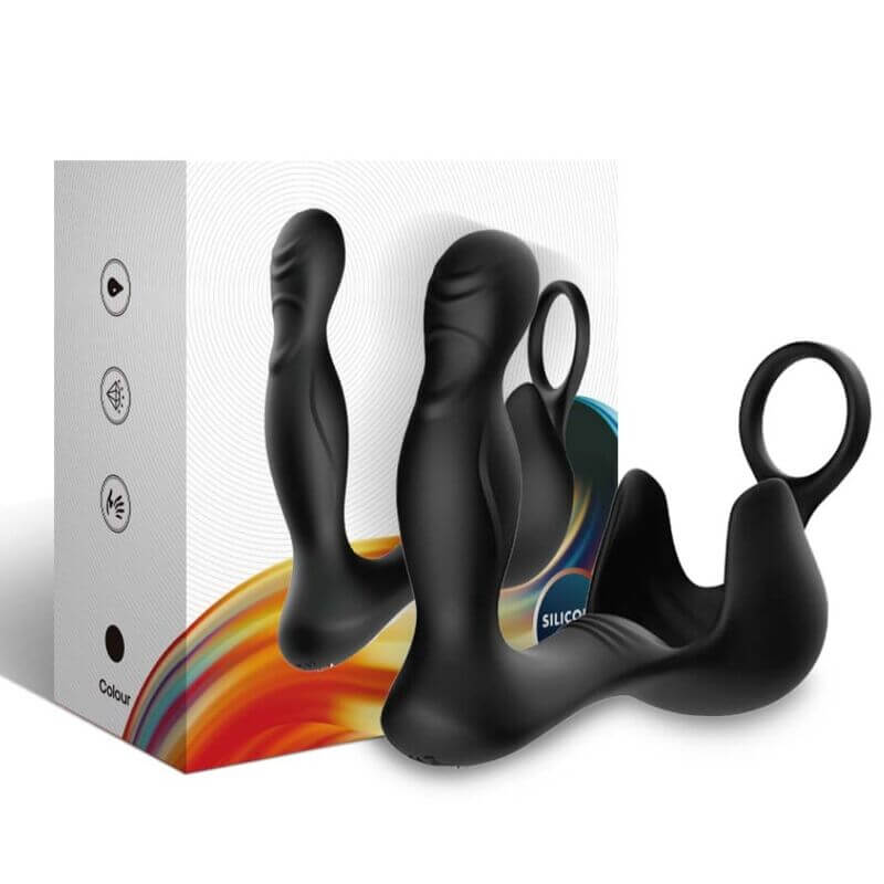 ARMONY - ANAL SURROUND VIBRATOR AND TESTICLE STIMULATOR AND REMOTE CONTROL RING BLACK Sexshoptuga 