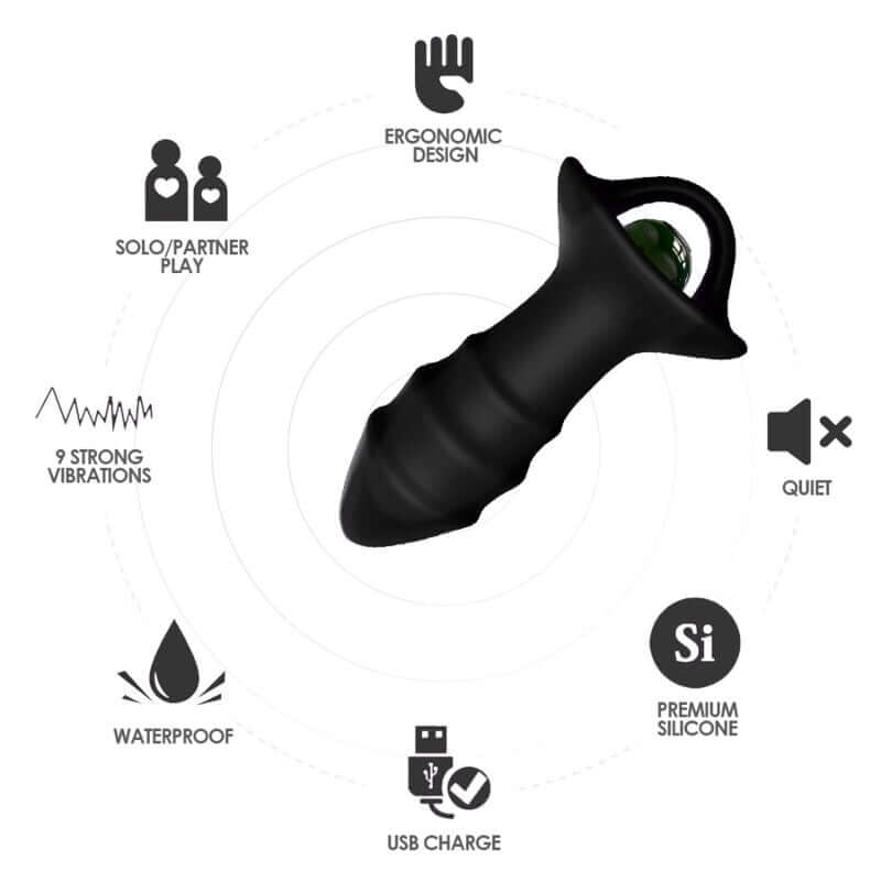 ARMONY - KYLIN FINGER VIBRATOR AND BLACK BUTT PLUG REMOTE CONTROL Sexshoptuga 