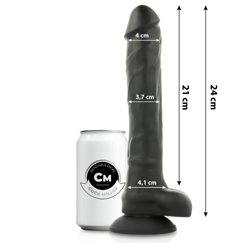 COCK MILLER - DENSIDADE DE SILICONE COCKSIL ARTICULVEL PRETO 24 CM Sexshoptuga 