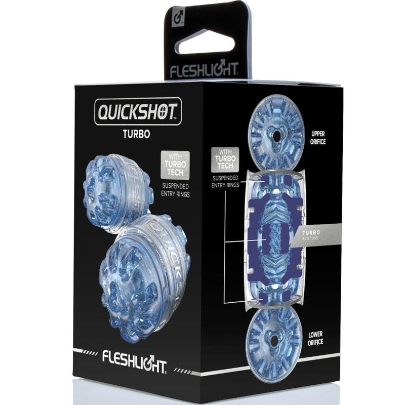 FLESHLIGHT - MASTURBADOR QUICKSHOT TURBO AZUL GELO - Sexshoptuga 