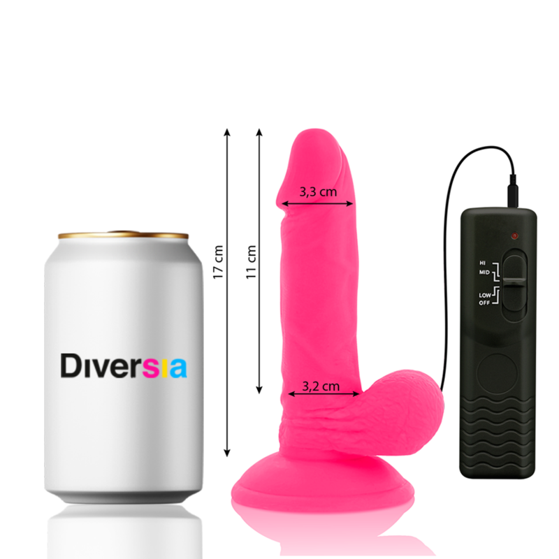 DIVERSIA - FLEXÍVEL VIBRAO VIBRAO ROSA 17 CM -O- 3.3 CM - Sexshoptuga  Sexshoptuga 